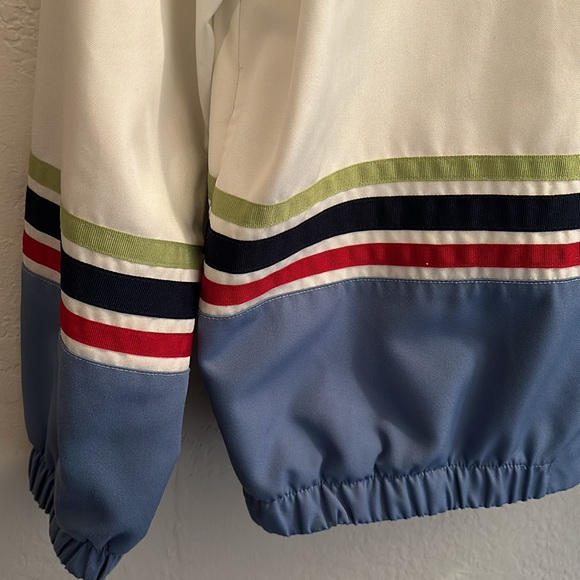 VTG Alfred Dunner jacket polyester white blue stripes - Picture 5 of 7